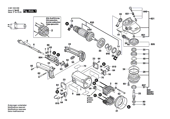 Bosch Angle Grinder 1353 115V 0601353039 Partswarehouse